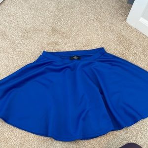 Skater-style bright blue skirt